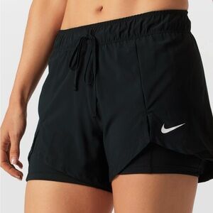 Nike Women's Black Athletic Shorts 2-in-1, Size M